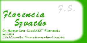 florencia szvatko business card